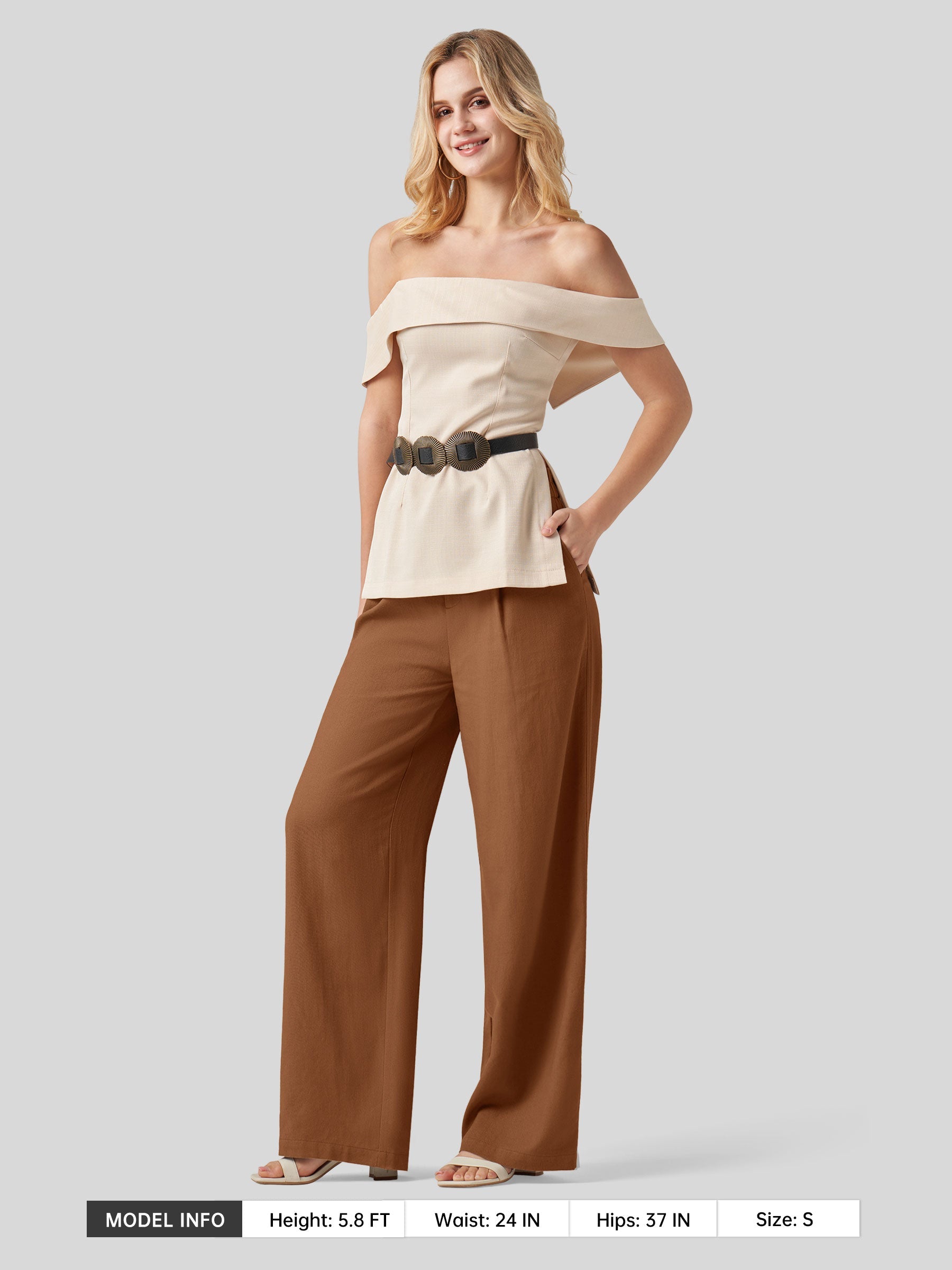 Women's Cotton Linen Wide-Leg Pants