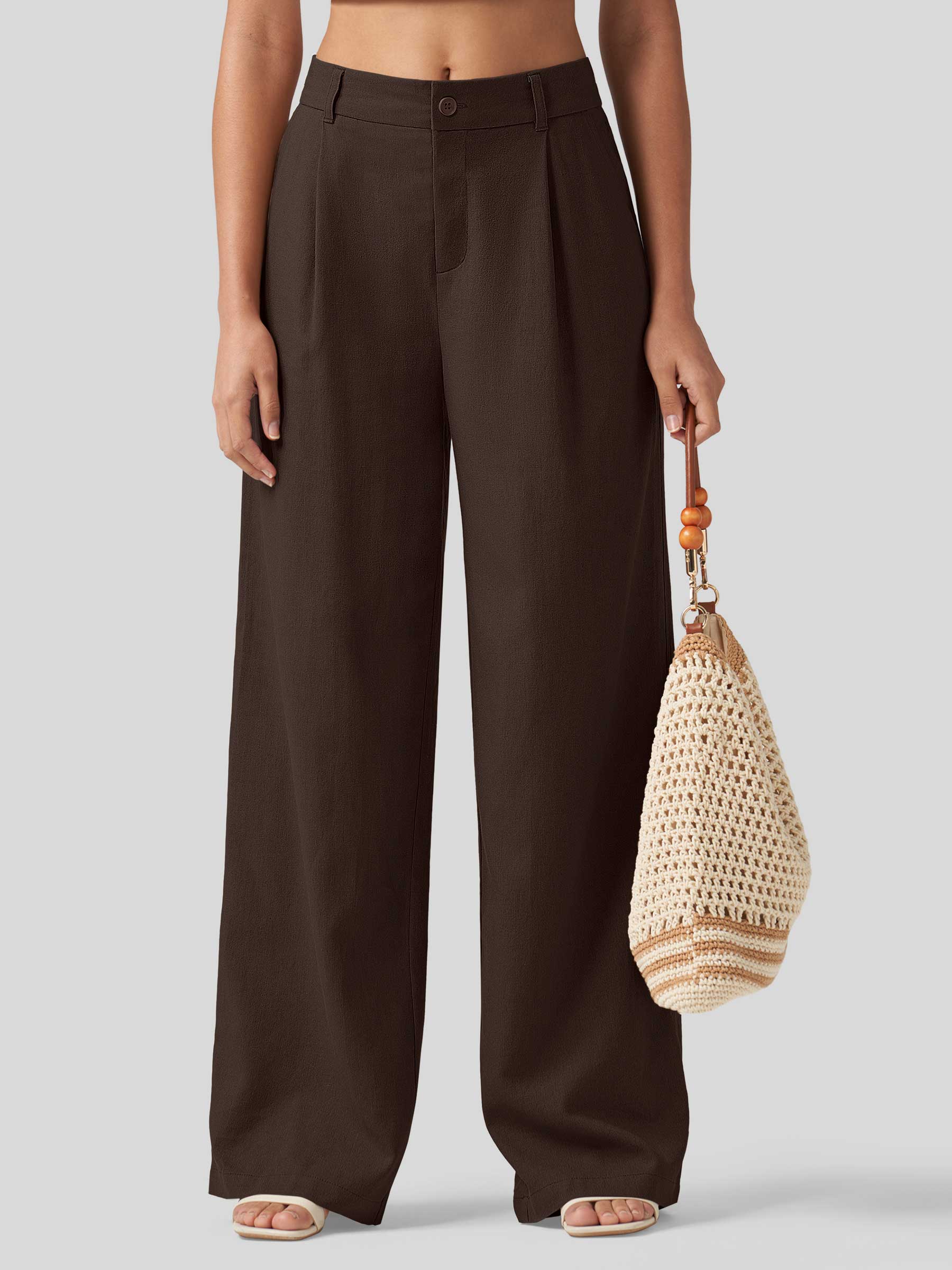 Women's Cotton Linen Wide-Leg Pants