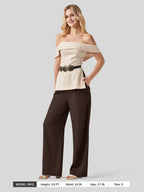 Women's Cotton Linen Wide-Leg Pants