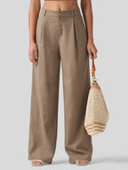 Women's Cotton Linen Wide-Leg Pants