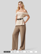 Women's Cotton Linen Wide-Leg Pants