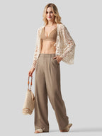 Women's Cotton Linen Wide-Leg Pants