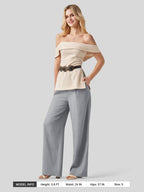 Women's Cotton Linen Wide-Leg Pants