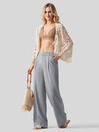 Women's Cotton Linen Wide-Leg Pants