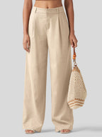 Women's Cotton Linen Wide-Leg Pants