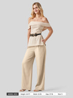 Women's Cotton Linen Wide-Leg Pants