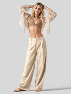 Women's Cotton Linen Wide-Leg Pants
