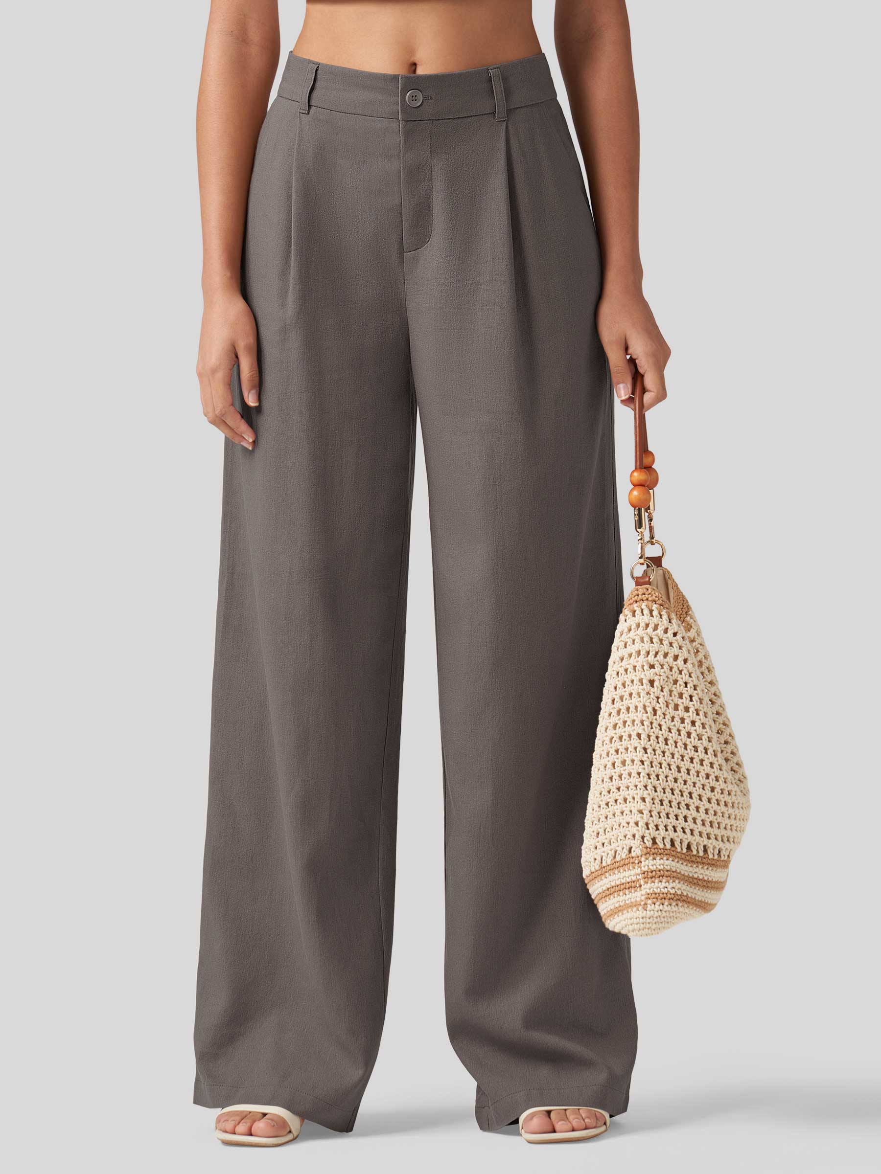 Women's Cotton Linen Wide-Leg Pants