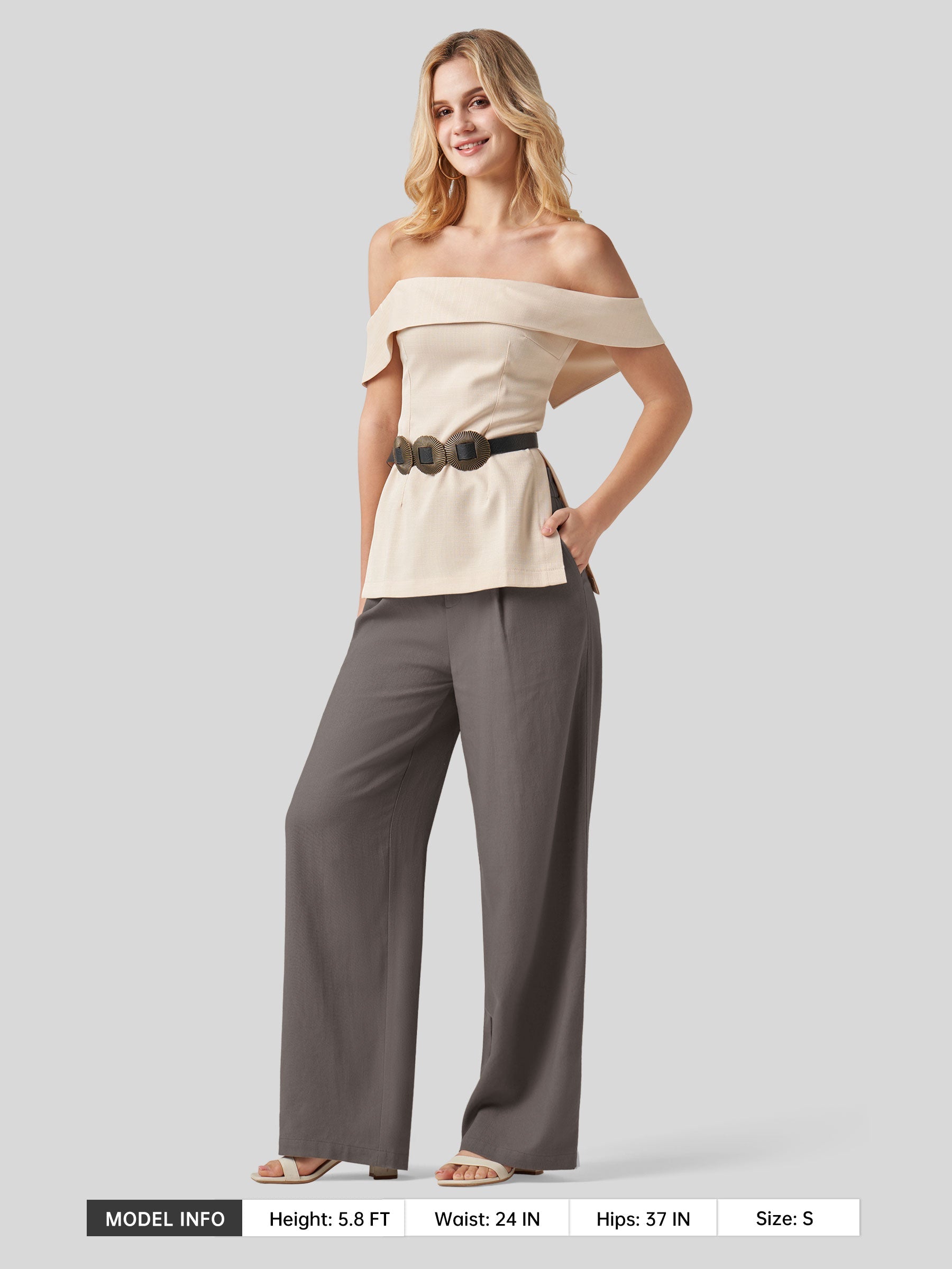Women's Cotton Linen Wide-Leg Pants