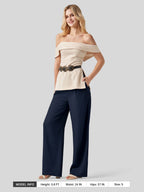 Women's Cotton Linen Wide-Leg Pants