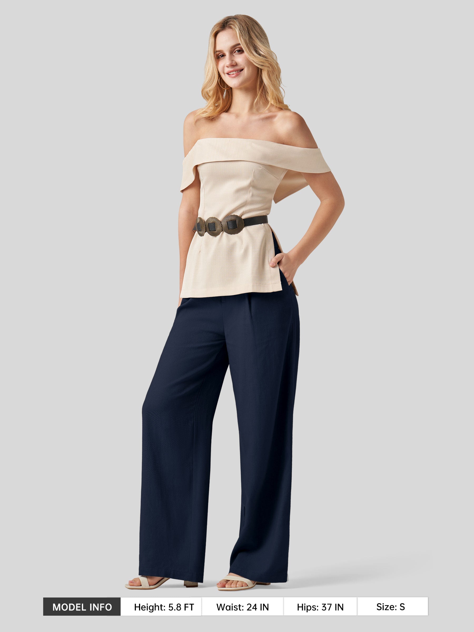 Women's Cotton Linen Wide-Leg Pants