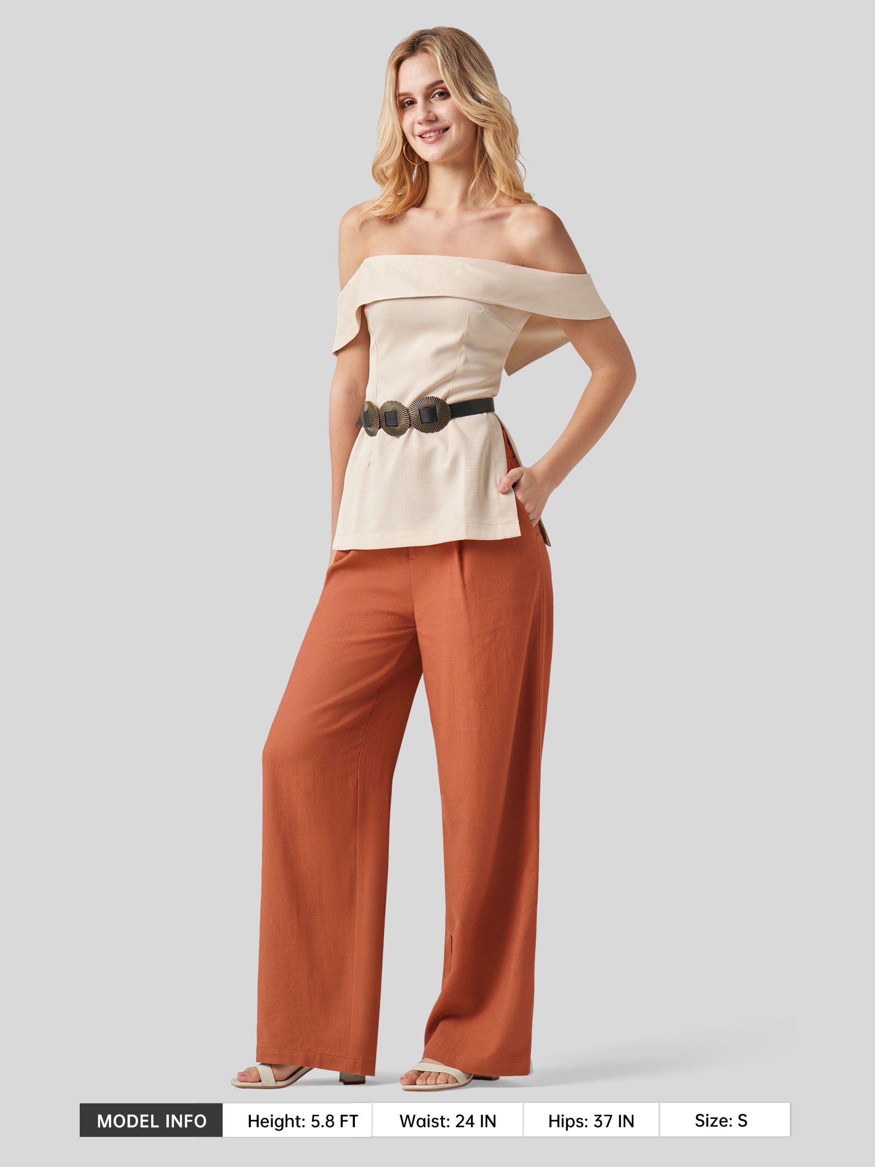 Women's Cotton Linen Wide-Leg Pants
