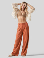 Women's Cotton Linen Wide-Leg Pants