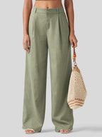 Women's Cotton Linen Wide-Leg Pants