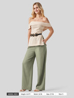 Women's Cotton Linen Wide-Leg Pants