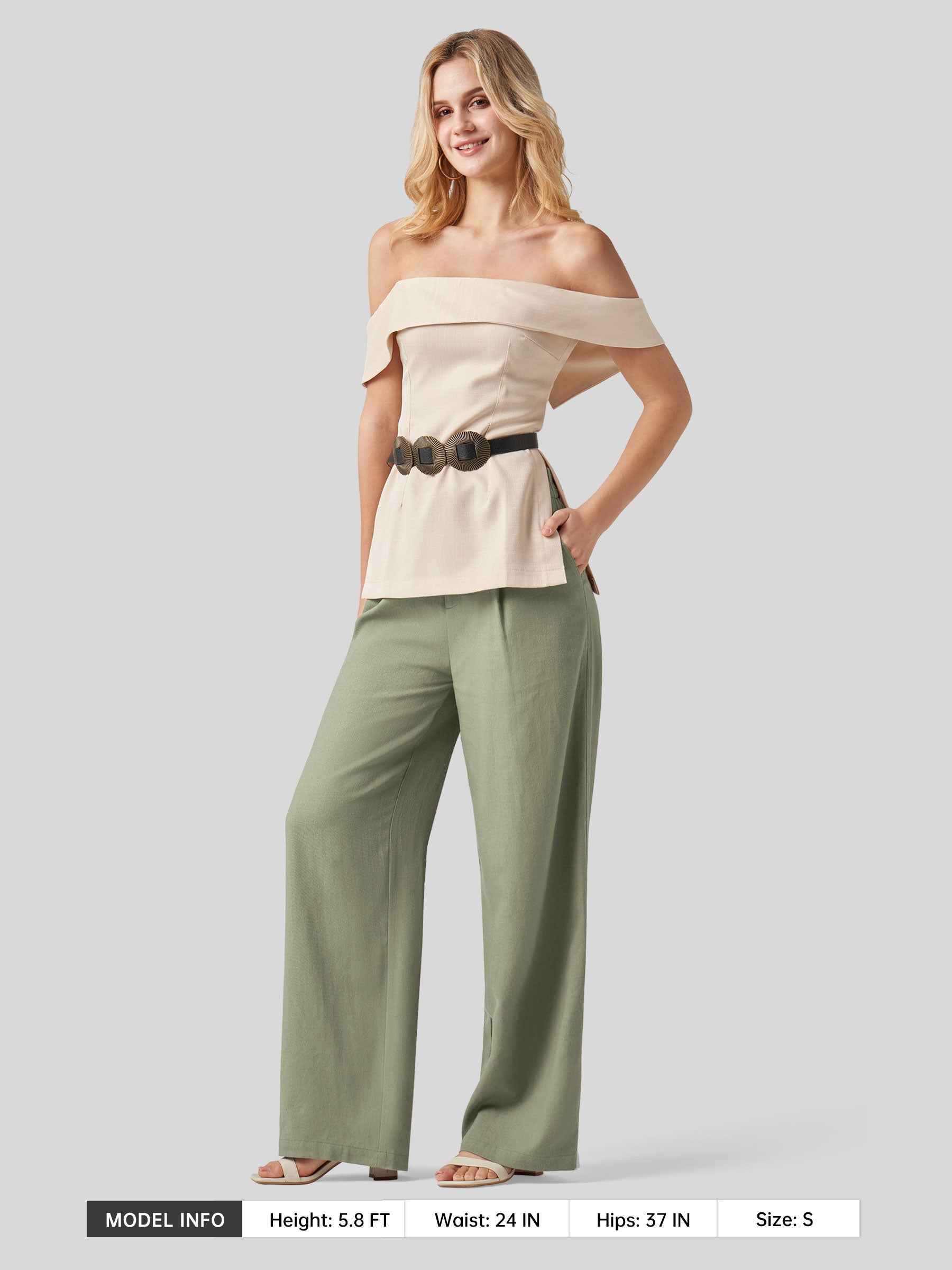 Women's Cotton Linen Wide-Leg Pants