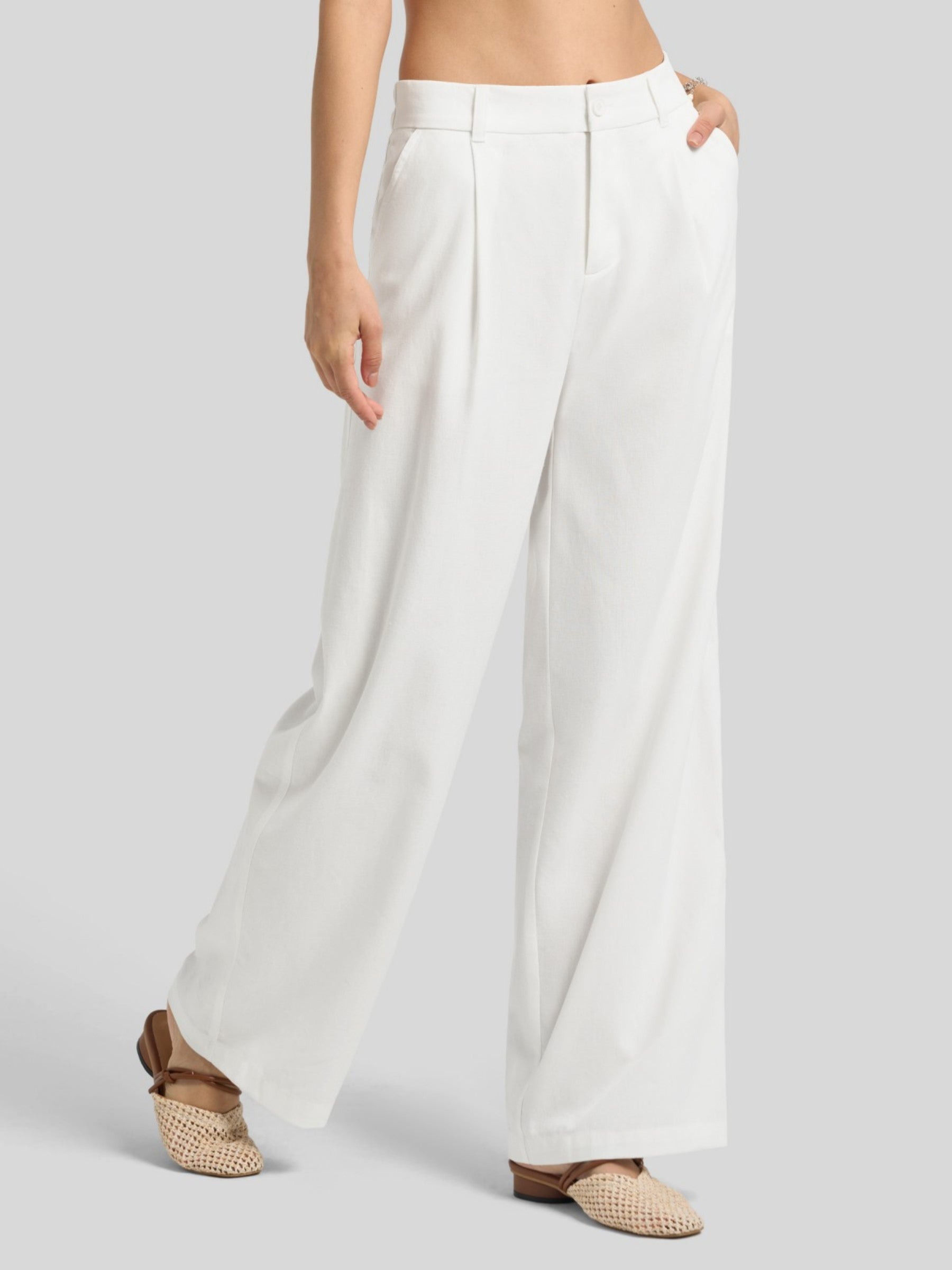 Women's Cotton Linen Wide-Leg Pants