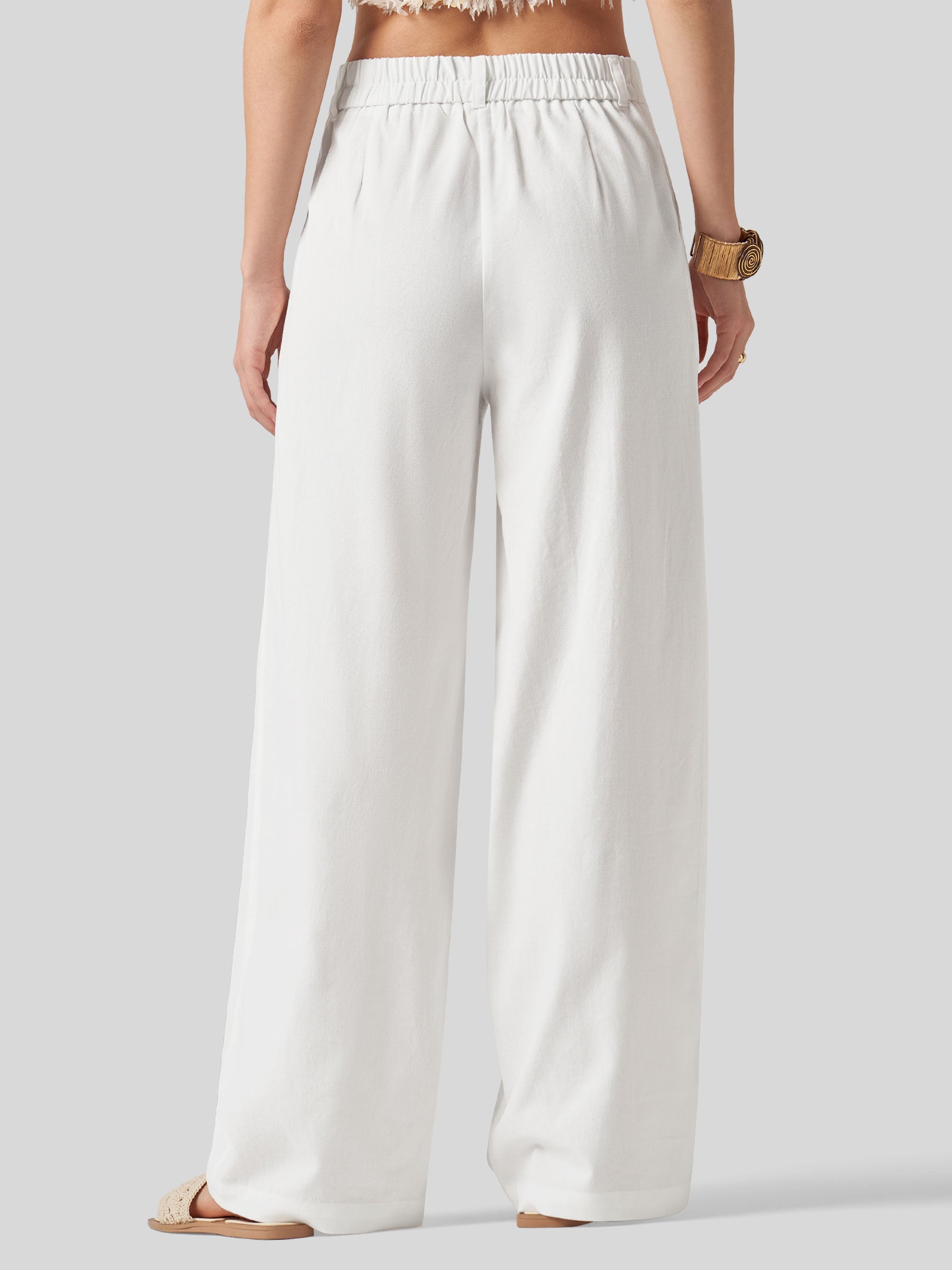 Women's Cotton Linen Wide-Leg Pants