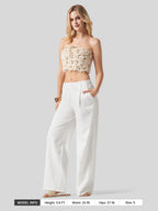 Women's Cotton Linen Wide-Leg Pants