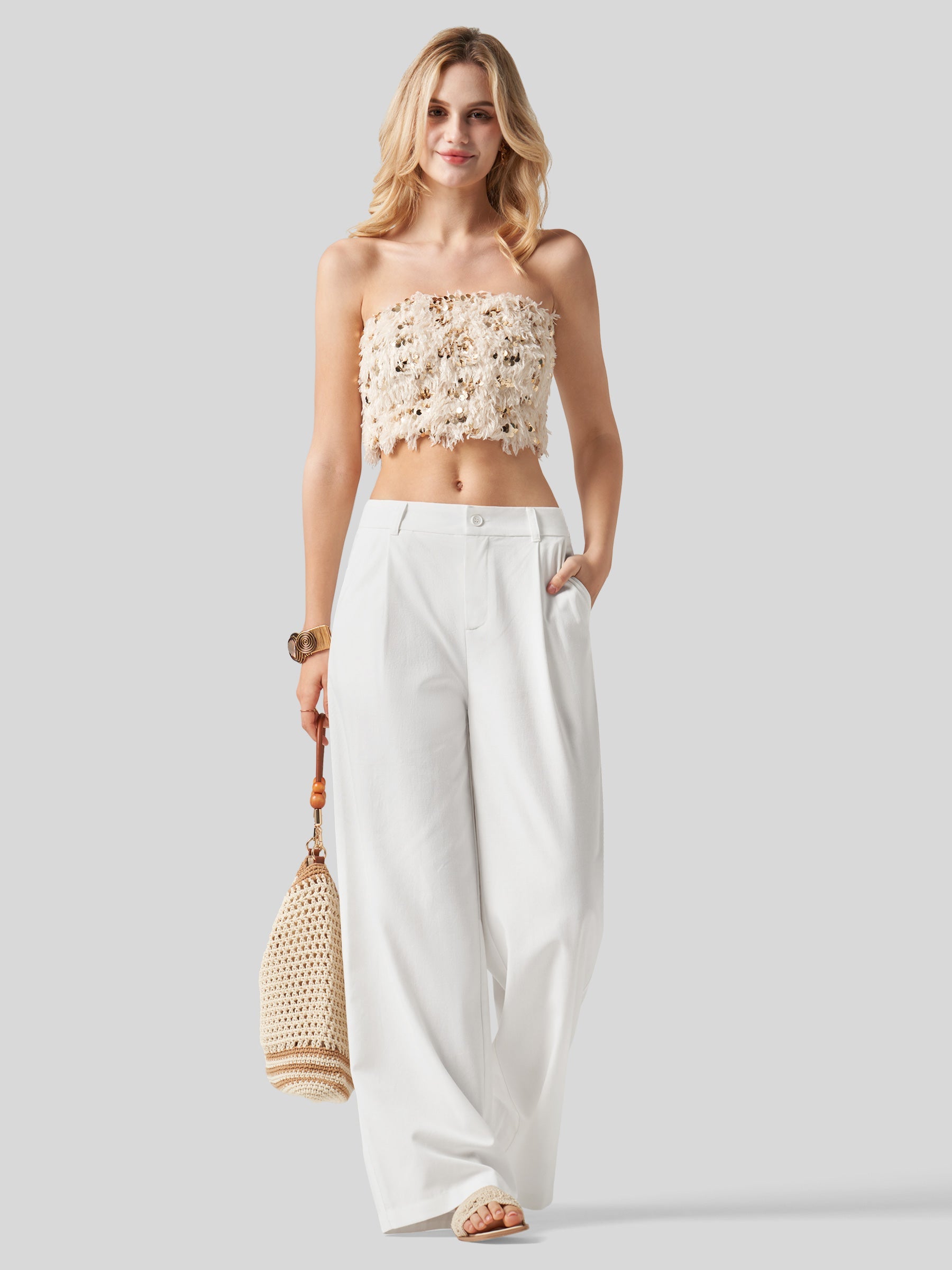 Women's Cotton Linen Wide-Leg Pants