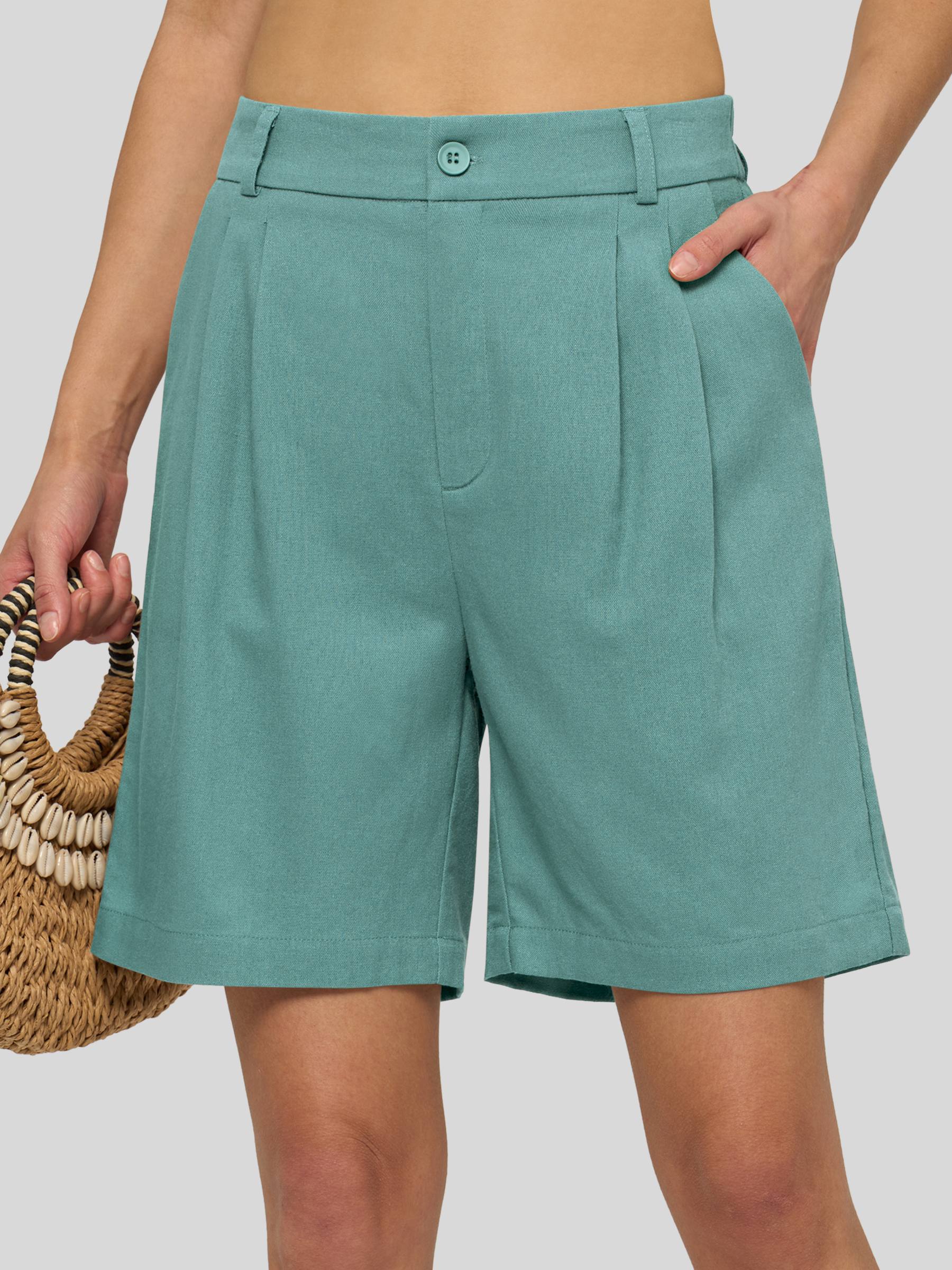 Women's Cotton Linen Bermuda Shorts