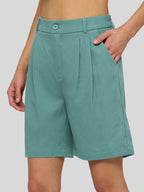 Women's Cotton Linen Bermuda Shorts