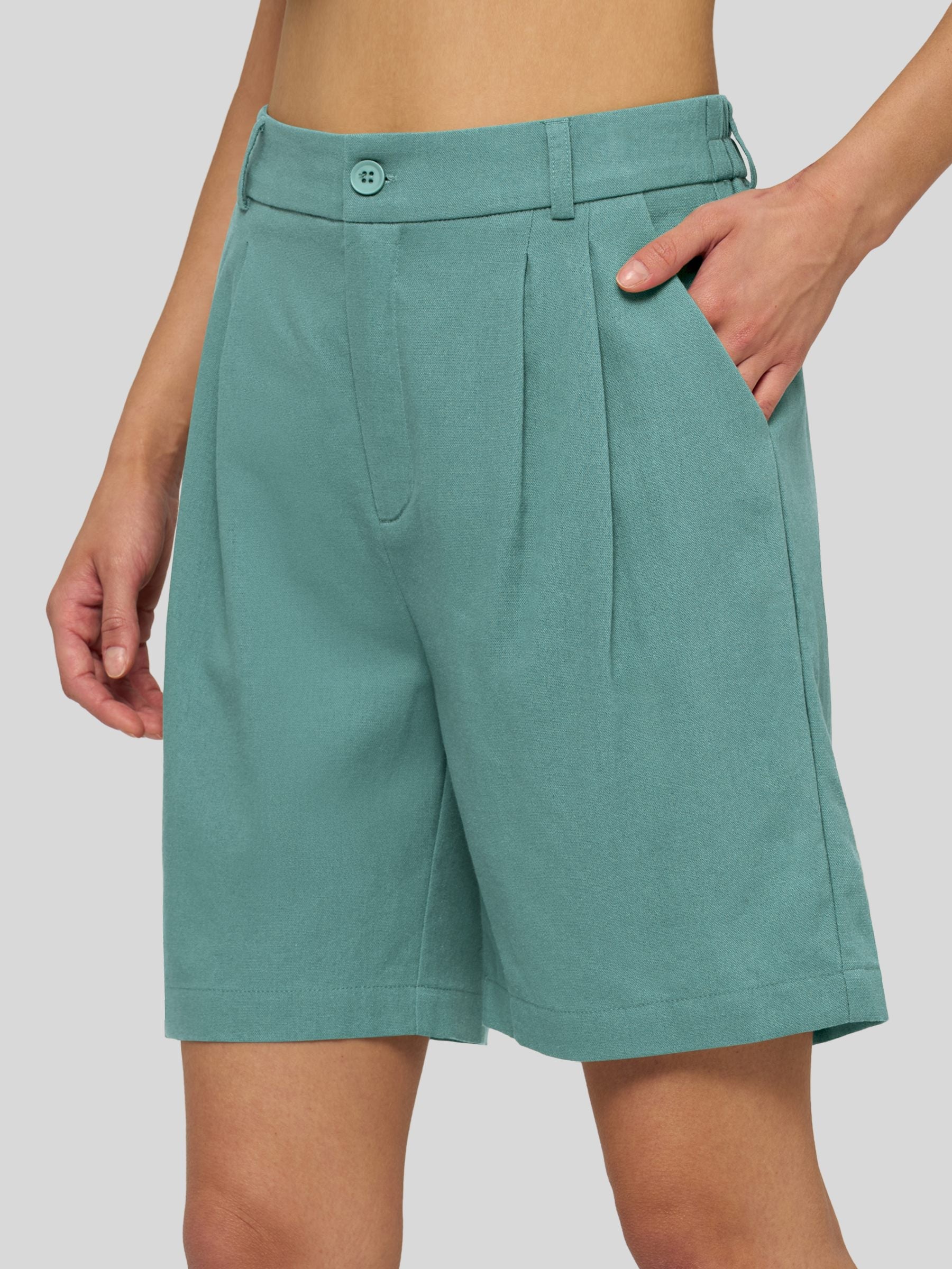 Women's Cotton Linen Bermuda Shorts