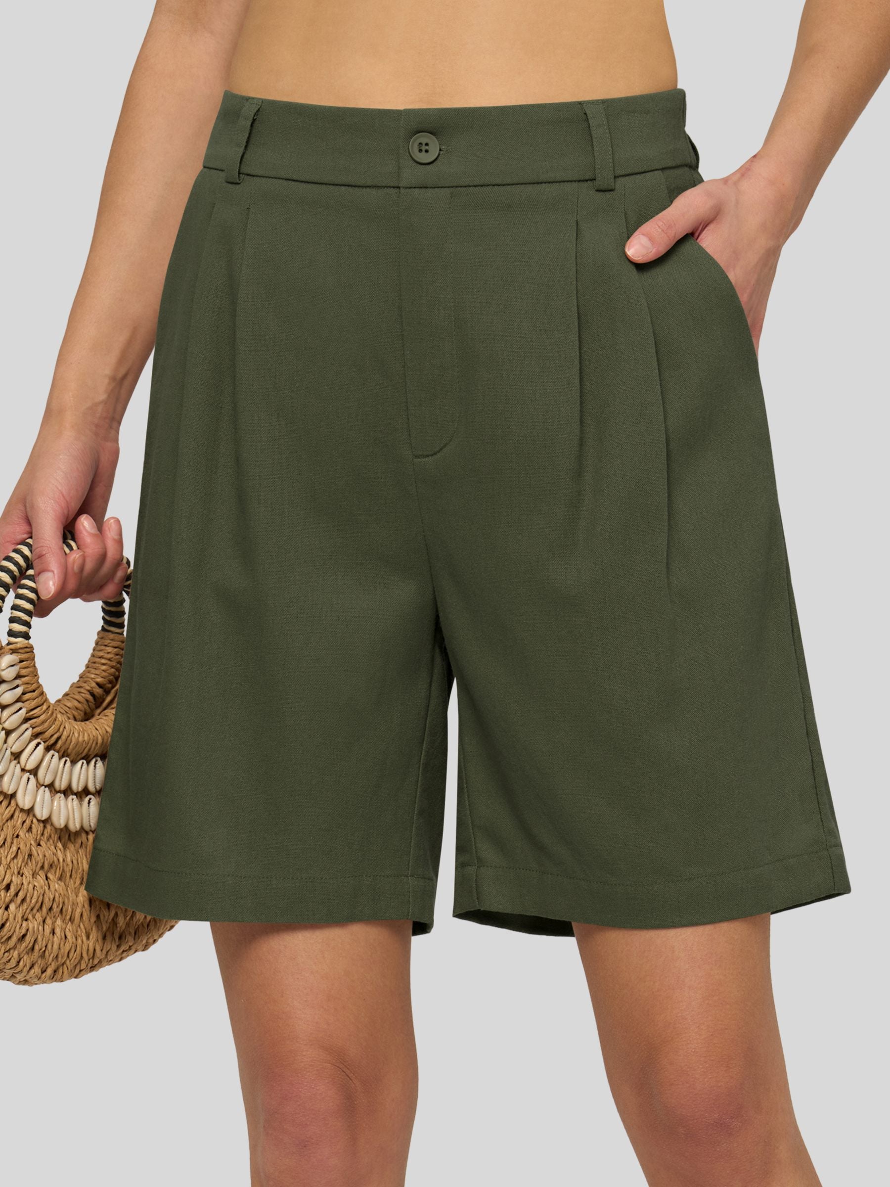 Women's Cotton Linen Bermuda Shorts