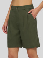Women's Cotton Linen Bermuda Shorts