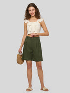 Women's Cotton Linen Bermuda Shorts