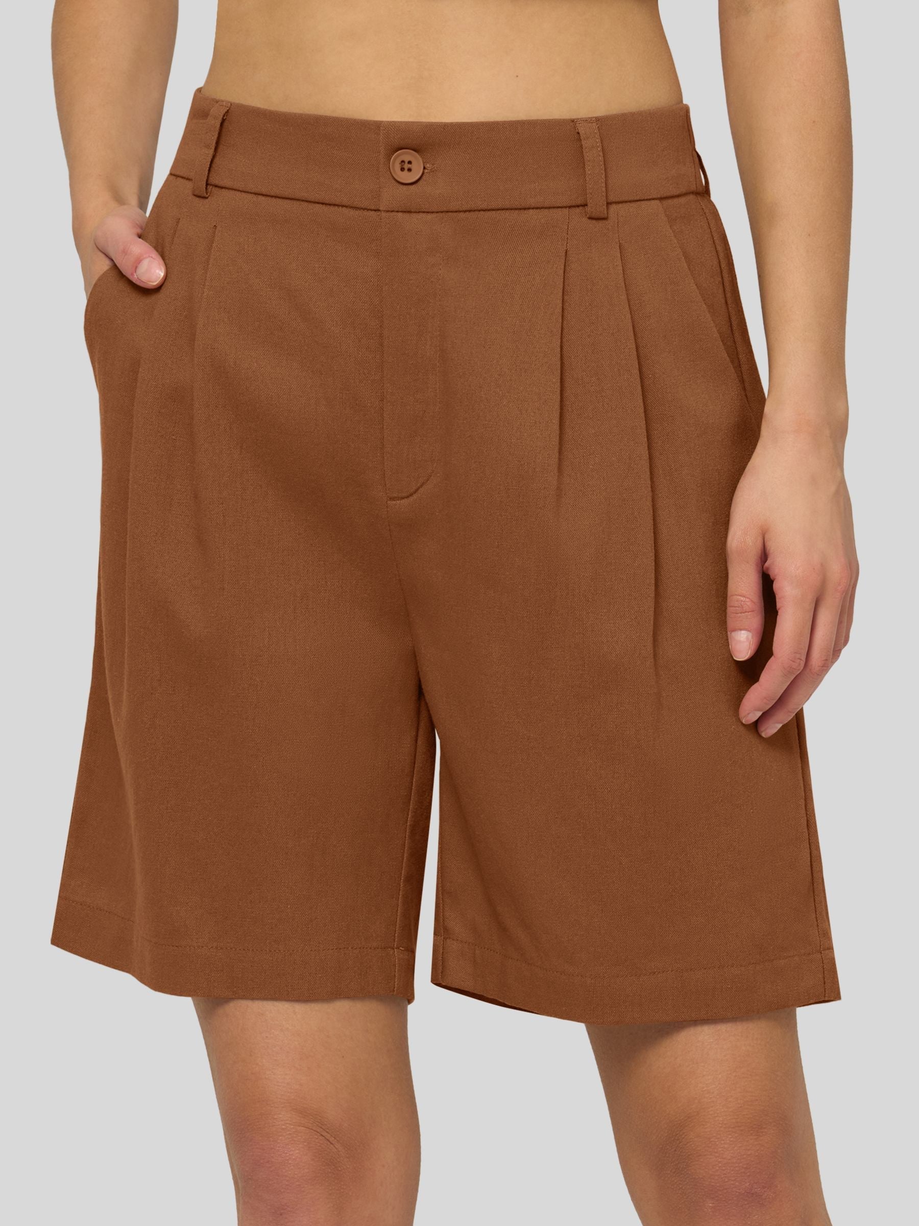 Women's Cotton Linen Bermuda Shorts