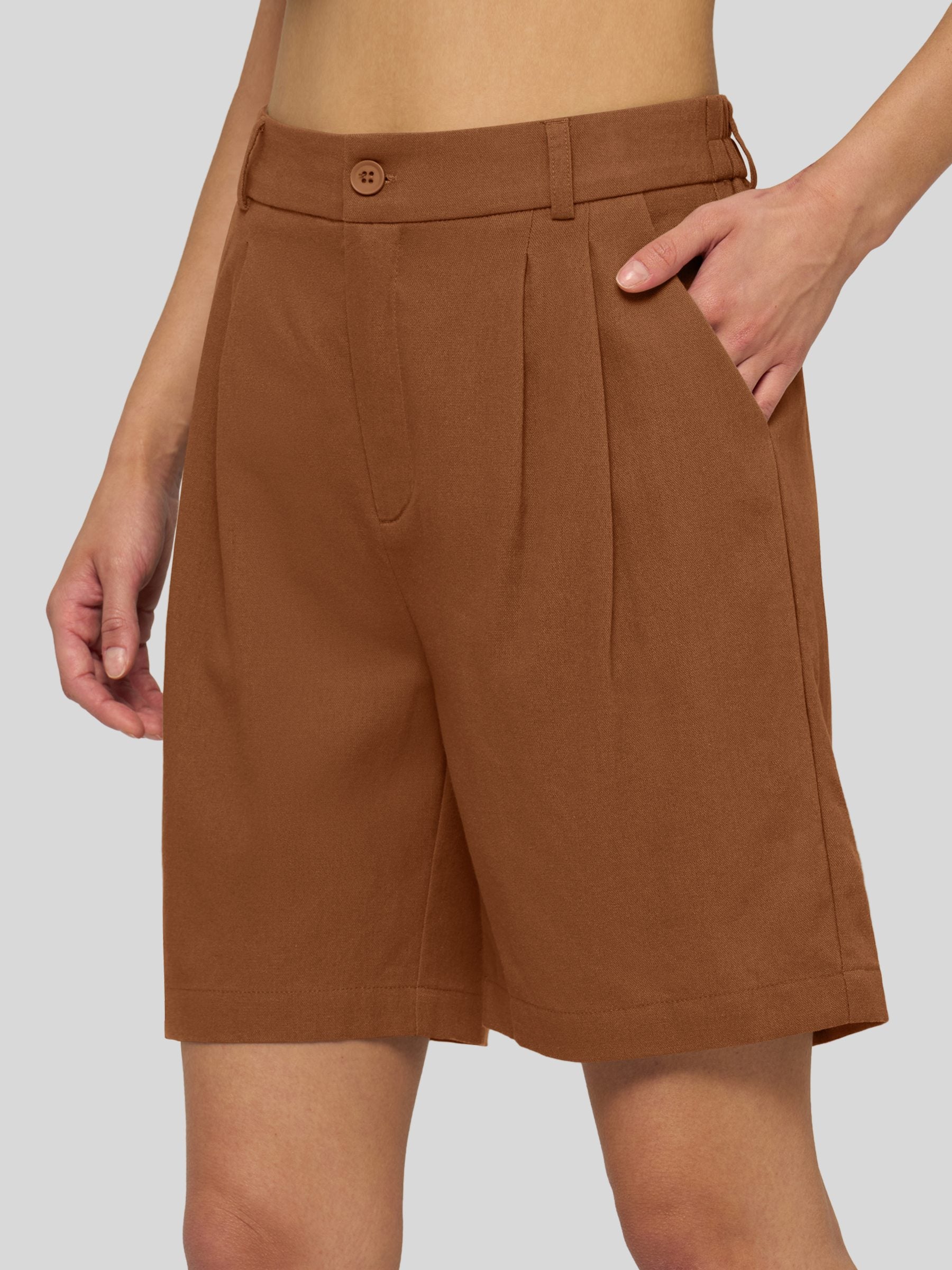 Women's Cotton Linen Bermuda Shorts