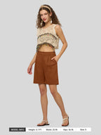 Women's Cotton Linen Bermuda Shorts