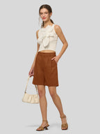 Women's Cotton Linen Bermuda Shorts