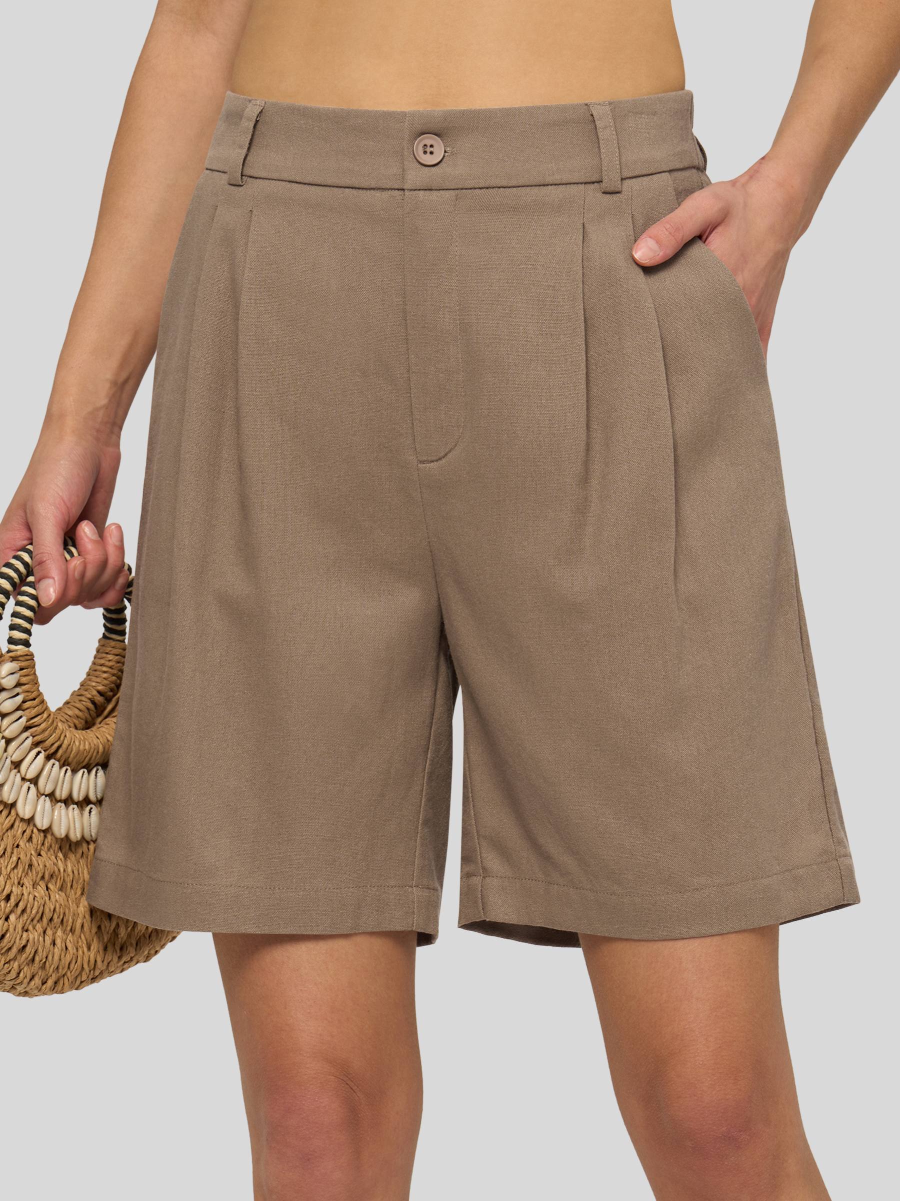 Women's Cotton Linen Bermuda Shorts
