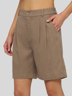 Women's Cotton Linen Bermuda Shorts