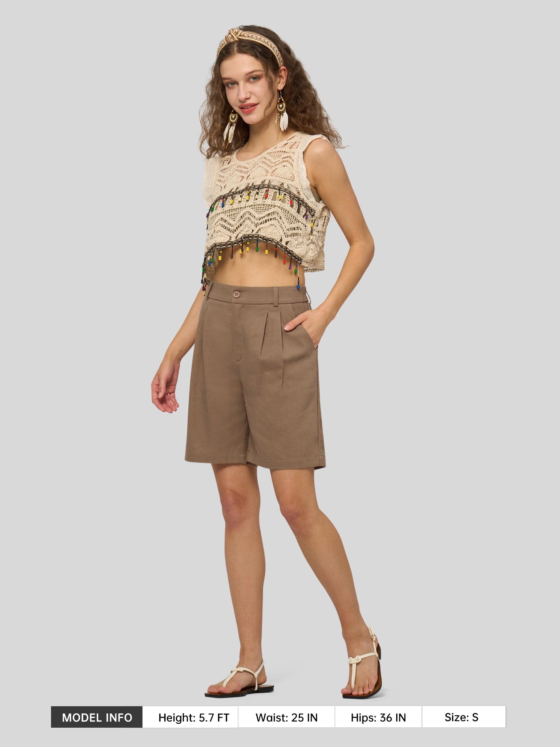 Women's Cotton Linen Bermuda Shorts