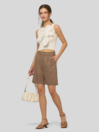 Women's Cotton Linen Bermuda Shorts