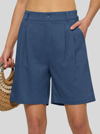 Women's Cotton Linen Bermuda Shorts