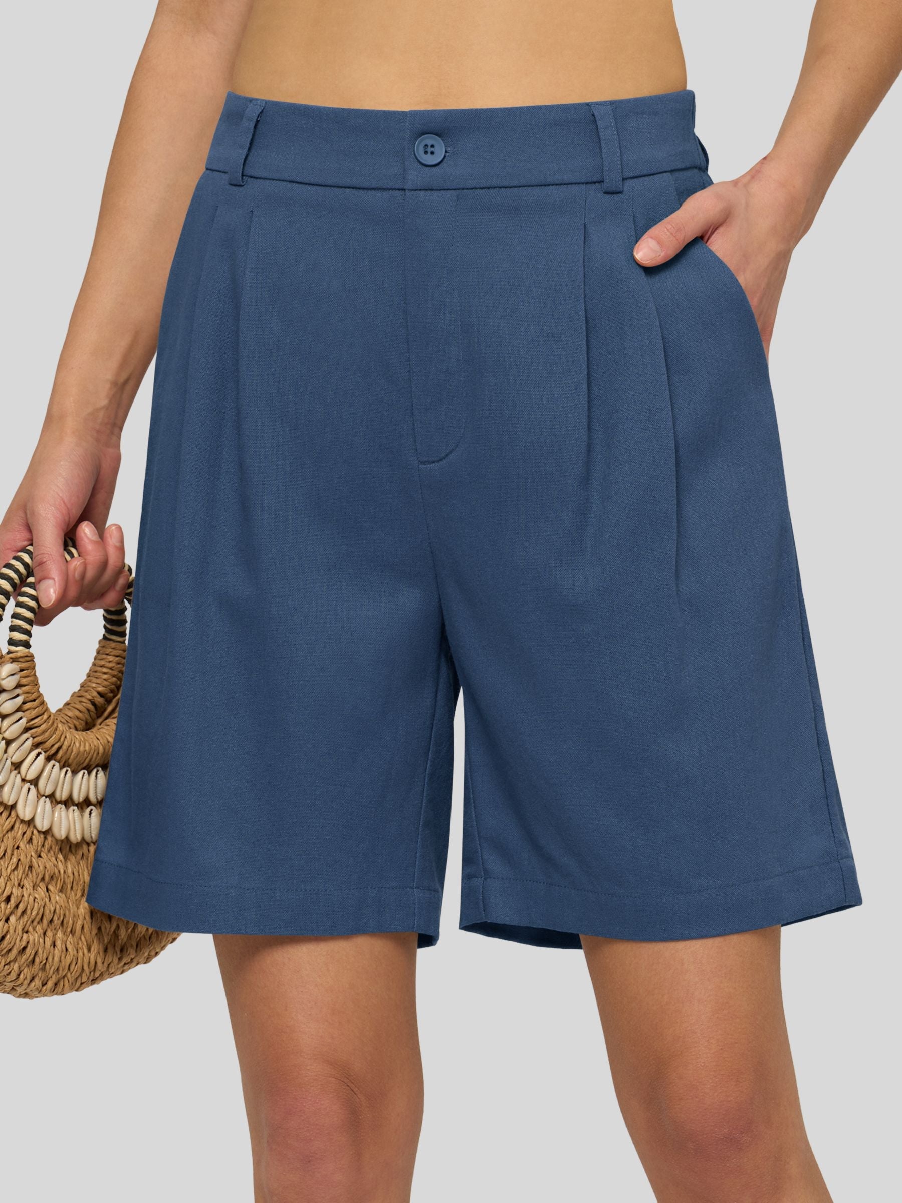 Women's Cotton Linen Bermuda Shorts