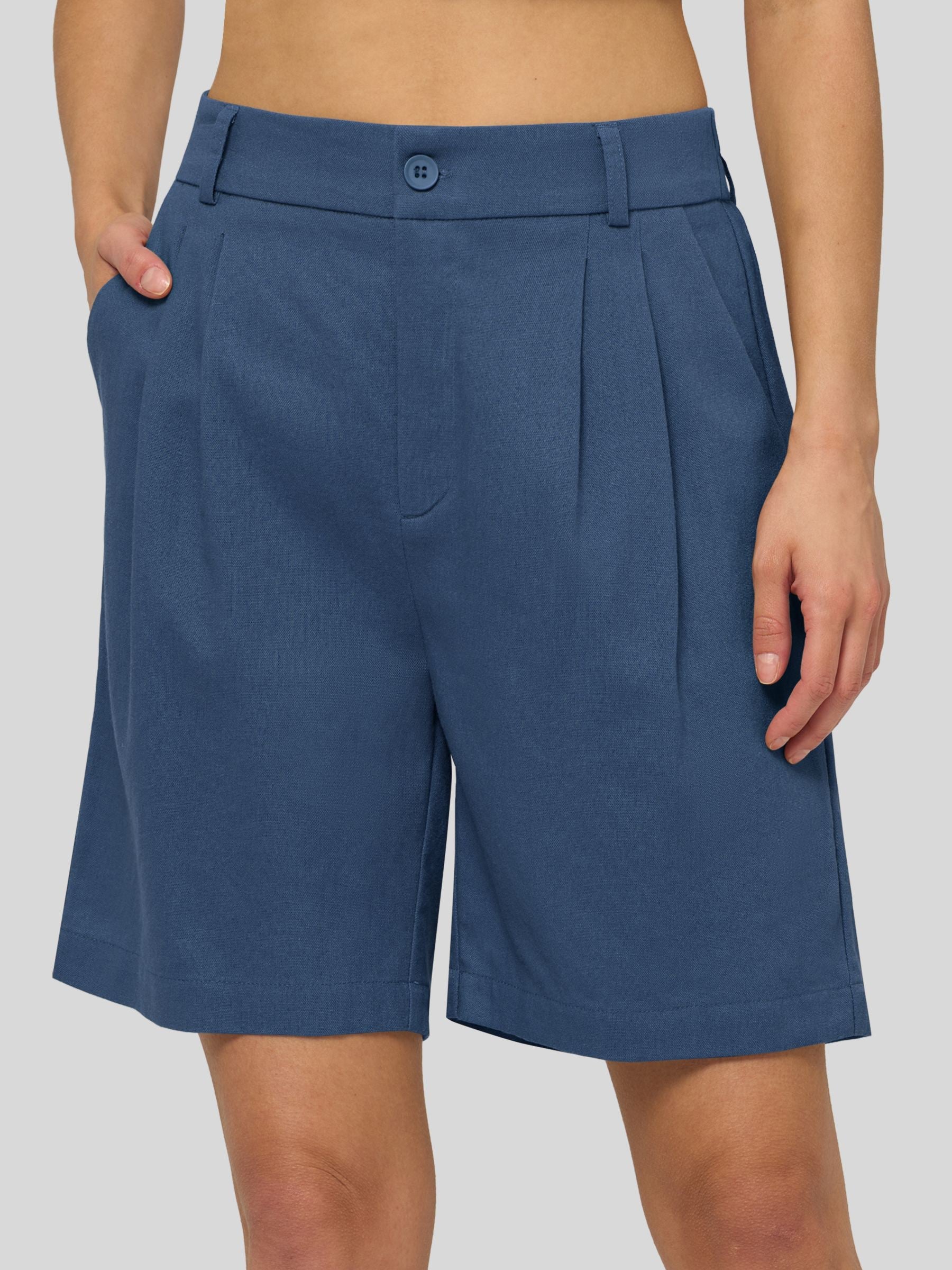 Women's Cotton Linen Bermuda Shorts
