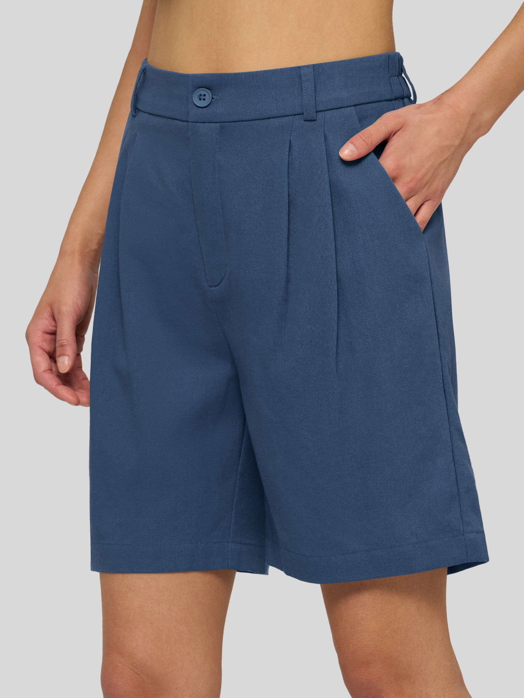 Women's Cotton Linen Bermuda Shorts