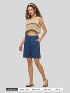Women's Cotton Linen Bermuda Shorts