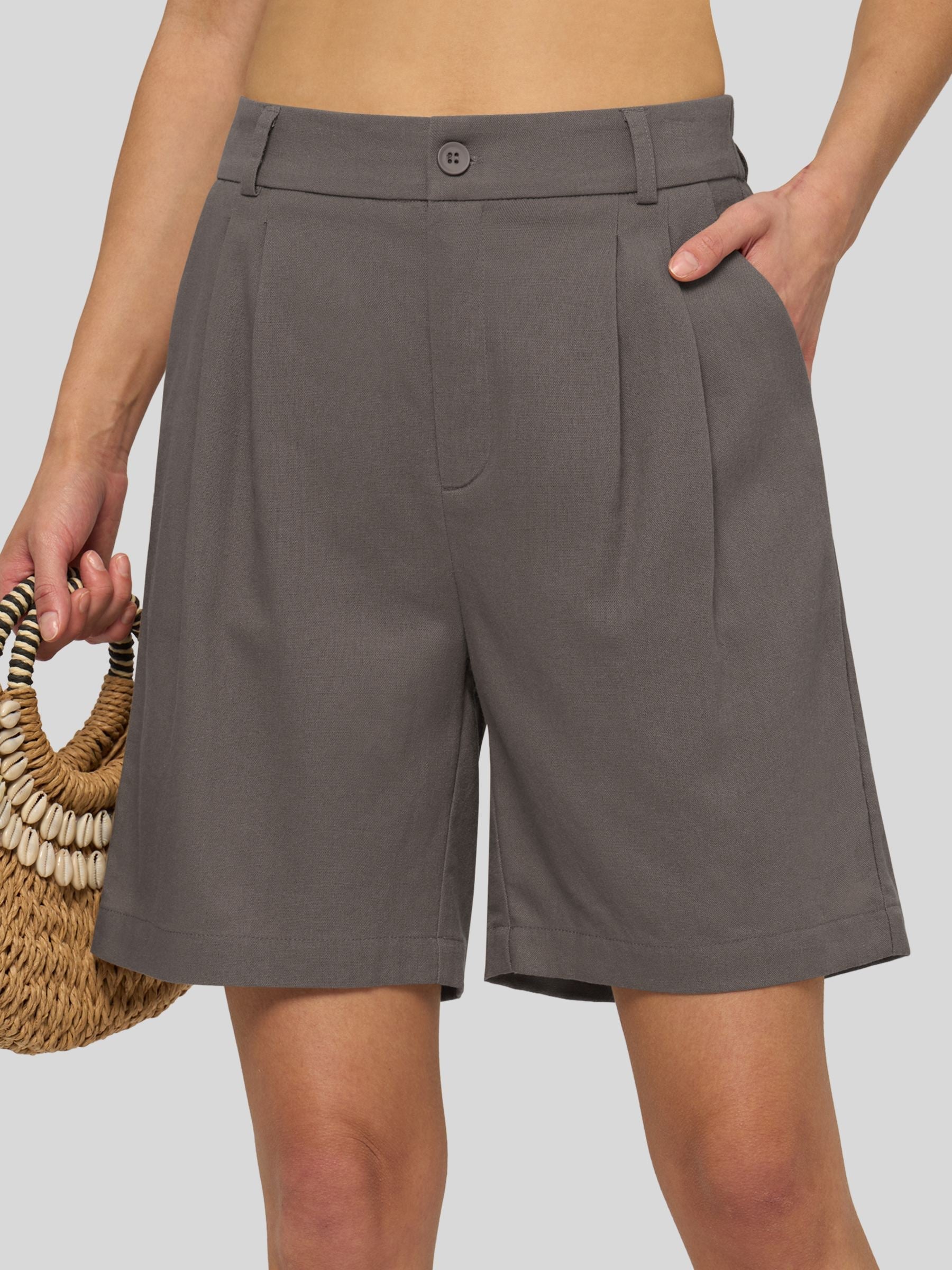 Women's Cotton Linen Bermuda Shorts