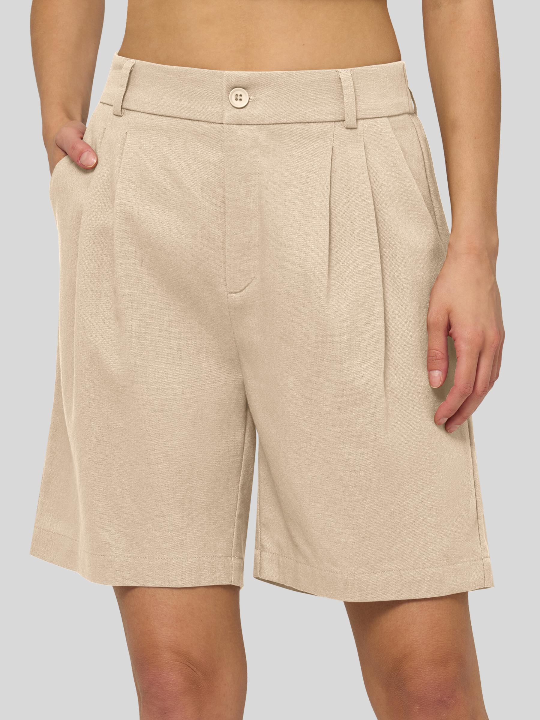 Women's Cotton Linen Bermuda Shorts