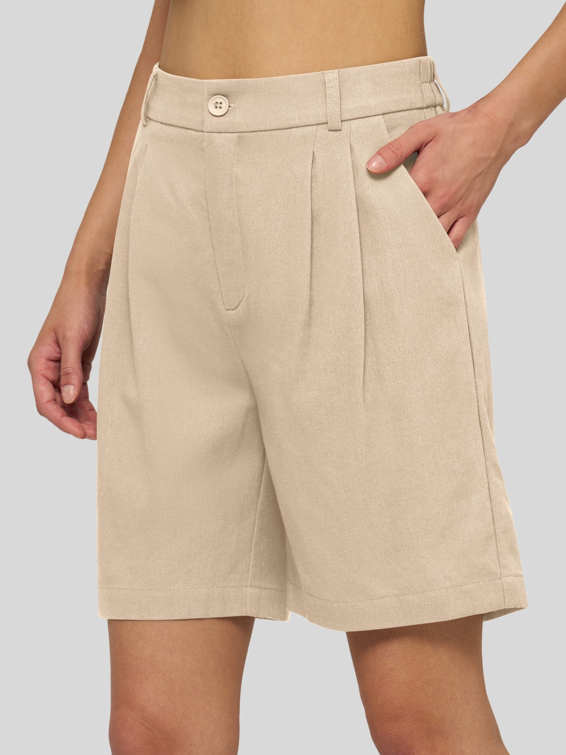 Women's Cotton Linen Bermuda Shorts