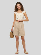 Women's Cotton Linen Bermuda Shorts
