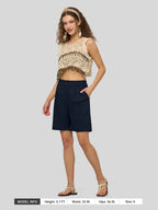 Women's Cotton Linen Bermuda Shorts