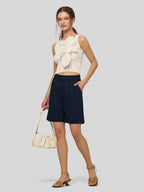 Women's Cotton Linen Bermuda Shorts