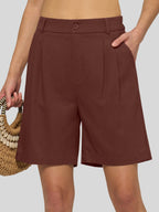 Women's Cotton Linen Bermuda Shorts